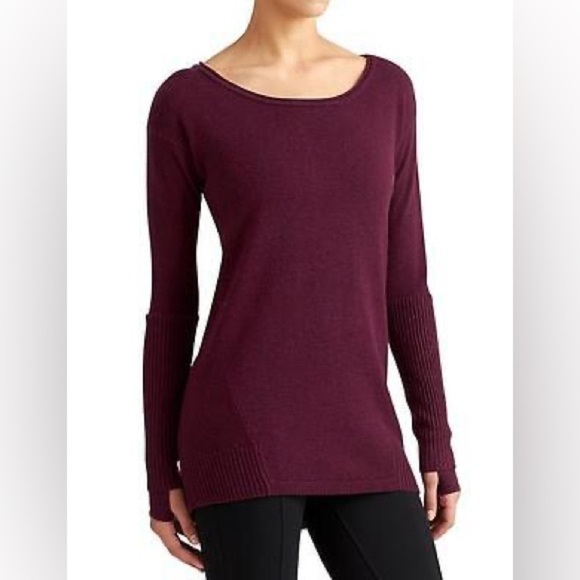 Athleta Sweaters - Athleta Merino Nopa Sweater 100% Fine Merino Wool Tunic Thumb Holes Slouchy XS